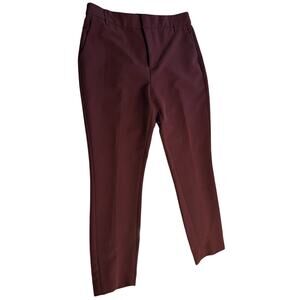 Nine West Skinny Slacks Trousers Pockets Size 10 Pants Career Business Burgundy